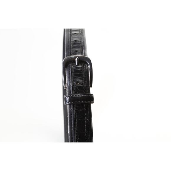 Vintage Black Croc Embossed Classic Belt Alligator Print Leather Size 34 / 85 main image 12
